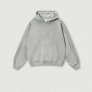 Sudadera con capucha de lavado ácido de alta calidad con logotipo personalizado 100 algodón en blanco de gran tamaño para hombre Sudadera con capucha lisa de lavado ácido sudaderas con capucha para hombre - Product Image 4