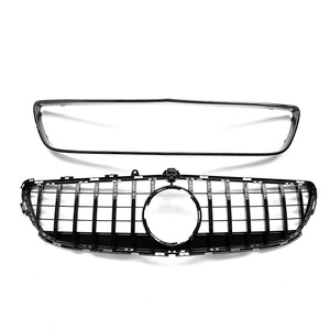Vente chaude diamant <span class=keywords><strong>GT</strong></span> R style grille de pare-chocs de voiture pour <span class=keywords><strong>Mercedes</strong></span> Benz W218 CLS classe 2015-2018 ABS maille nid d'abeille argent <span class=keywords><strong>calandre</strong></span> - Product Image 4