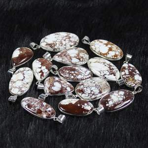 คุณภาพสูงสไตล์โบฮีเมียนม้าป่าแจสเปอร์พลอยจี้เงินชุบสำหรับเครื่องประดับเงิน - Product Image 2