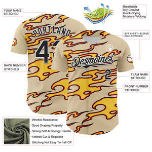 Jersey de béisbol de primera calidad, venta al por mayor, auténtico pedido personalizado a granel, ajuste transpirable, material duradero que absorbe la humedad, material de secado rápido - Product Image 3