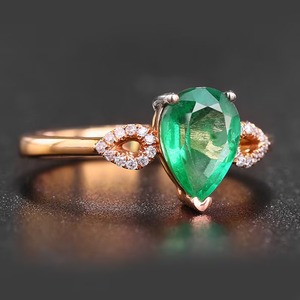 Emerald Cut 925 Sterling Silver or Gold Plated Emerald Engagement Handmade <b>Ring</b> for Women <b>Indian</b> Weddings Wholesale Fine Jewelry - Product Image 4