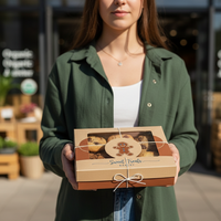 Boîte d'aliments surgelés rigide en relief recyclable brillant/mat avec impression personnalisée pour boulangerie, café et emballage à emporter