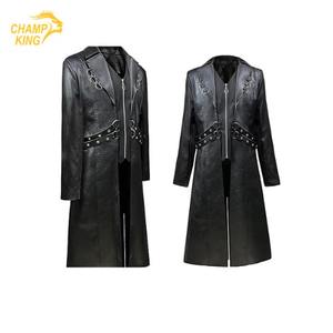 Chaqueta o Abrigo Steampunk de Cuero para Hombre con Capucha - Abrigo Gótico Victoriano de Vampiro Medieval con Cola Ajustable - Product Image 2