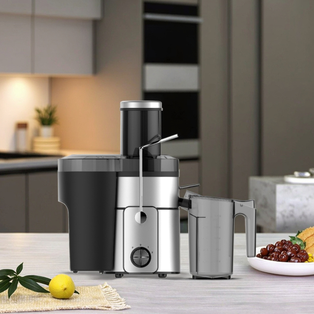 Compact Low-noise Large-mouth Juicer for Vegetable and Fruit Juice Extraction