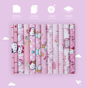 Papel pintado de <span class=keywords><strong>anime</strong></span> de vinilo PVC autoadhesivo fácil de instalar estilo moderno personalizado rosa brillante para la decoración del hogar del dormitorio de los niños - Product Image 2