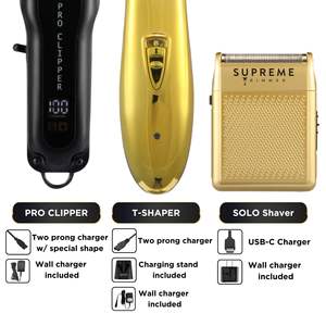 Kit de tondeuse à cheveux sans fil professionnelle avec lames en acier inoxydable, fonctions réglables, rasoir électrique doré IPX7 pour tondeuse - Product Image 6