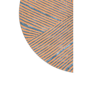 Tapis géométriques Azalea noués à la main en laine et soie de bambou, rouge et orange, AIWB-3086, pour salon, chambre à coucher, motif rectangulaire - Product Image 4