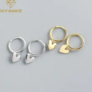 Nuevos Pendientes de Aro con Colgante de Corazón, Joyería Elegante Inspirada en el Amor - Product Image 1