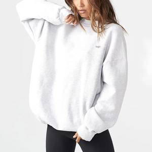 Venta al por mayor tasa logotipo personalizado cuello redondo mujeres pulóver manga larga transpirable negro en blanco sudadera de gran tamaño para las mujeres 2025 - Product Image 6