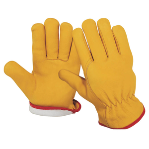 Gants de conducteur en cuir de chèvre blanc de longue durée pour hommes approuvés EN420 pour le jardinage, la conduite et les travaux industriels - Product Image 1