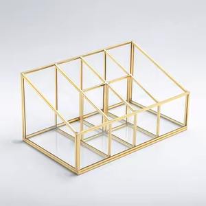 Boîte de rangement en cristal de luxe à vente chaude, boîte de rangement pour accessoires de bijoux en forme d'hexagone en laiton - Product Image 4