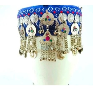 BAS quantité minimale de commande vente en gros de casquettes afghanes décontractées et personnalisées pour femmes, topi de fête fait à la main, glands ronds, pierres, miroir, casquette afghane - Product Image 4