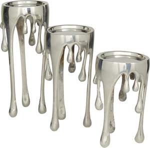 Bougeoir de pilier de Noël et de Pâques en aluminium argenté avec pattes conçues pour la décoration de la maison - Product Image 2