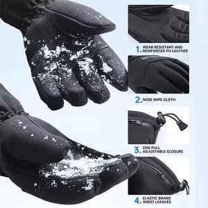 Haute meilleure qualité taux compétitif hiver neige hiver gant chaud hommes coupe-vent imperméable pour gants de Ski haute qualité pas cher taux - Product Image 4