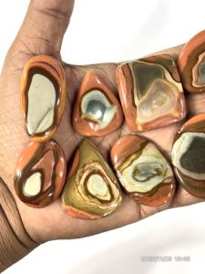 Pierre précieuse en jaspe polygramme naturel, cabochon, forme et taille variées, environ 20 à 50 mm. - Product Image 4