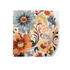 Elegante alfombra de área de flor de la vida abstracta moderna con mechones a mano intrincada hecha a mano para sala de estar u oficina - Product Image 2