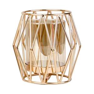 Bougeoir votif en métal design fait à la main bougeoir à bougie de finition dorée pour mariage et décoration de la maison usage décoratif - Product Image 3