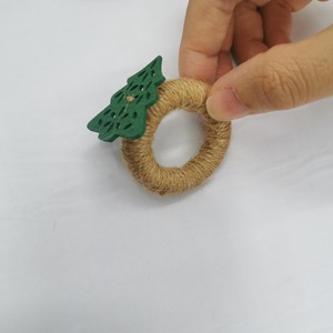 Handcrafted Green Tree Jute Napkin Ring For Stylish <b>Kids</b> Party Dining Table Setup And Playful Table Decor Wholesale From India - Product Image 1