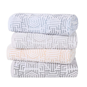 Drap de bain en coton Jacquard Serviettes extra larges Serviette de bain de luxe absorbante douce Premium Spa Hotel Elegant Jacquard décoratif - Product Image 5