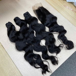 HVN Remy-Extensions de cheveux ondulés naturels, tissage en trame, cheveux humains vietnamiens non traités, prix bon marché - Product Image 3