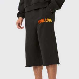 2025 logotipo personalizado verano entrenamiento deportes suave Unisex hombres mujeres liso en blanco gimnasio polar 100% algodón al por mayor pantalones cortos de sudor - Product Image 6