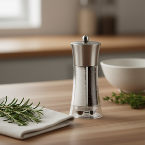 Molino de Sal Doble 2 en 1 Bisetti 8310 8x19cm Cromado Cepillado Grande para un Mejor Rendimiento - Product Image 3