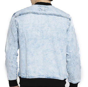 Veste en jean pour hommes pour logo de broderie personnalisé meilleur design 100% vestes en jean de qualité professionnelle en coton - Product Image 4