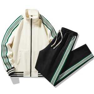 2024 primavera otoño hombres y mujeres chándal 2 piezas conjuntos Unisex deporte al aire libre tela de gamuza ropa deportiva con capucha - Product Image 2