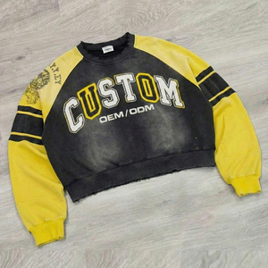 เสื้อสเวตเชิ้ตคอกลมทรงโอเวอร์ไซส์สำหรับผู้ชาย พิมพ์ลายดิจิทัล 400 GSM ทรงบ็อกซี่ ผลิตตามสั่ง (OEM) ผ้าหนา สไตล์สตรีทแวร์ - Product Image 1
