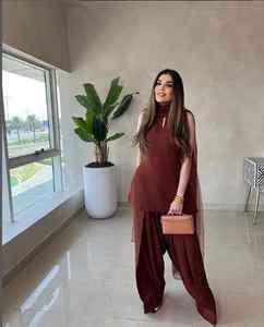 Farshi Shalwar en soie brodée à la main, taille naturelle, robe traditionnelle pakistanaise décontractée, vêtements pour femmes, tenue ethnique, vêtements culturels - Product Image 2