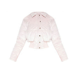 Chaqueta acolchada de terciopelo personalizada de alta calidad para mujer, nuevo diseño de terciopelo recortado a prueba de viento con cuello levantado - Product Image 6