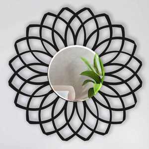 กระจกติดผนังโลหะแบบทันสมัยดีไซน์ดอกไม้ทำมือกระจกกาวคุณภาพสูงสำหรับงานแต่งงาน - Product Image 4