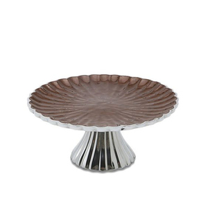 Support de serveur de gâteau en aluminium poli miroir au design classique support de chocolat de taille moyenne de qualité supérieure pour les fêtes d'événements - Product Image 2