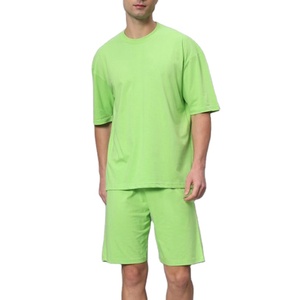 Conjuntos de camiseta y pantalones cortos para hombre, servicio OEM, Camiseta corta personalizada con estampado de logotipo transpirable de algodón - Product Image 1