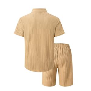 Novedad de verano 2025, conjuntos de pantalones cortos informales para hombre, camiseta de manga corta, pantalones cortos, conjunto de chándal sólido, ropa de marca para hombre, conjuntos de 2 piezas - Product Image 3