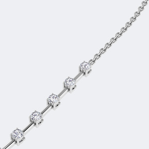 Collar de Diamantes Redondos de 2.30CTW con Engaste de Puntas, Cadena de Oro Sólido Clásica con Eslabones de Diamantes Flotantes, Joyería de Destaque, Regalo para Mujer - Product Image 6