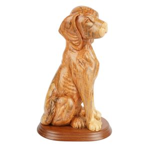 Sculpture de chien en bois d'olivier Art Déco sculptée à la main, 32 cm, figurine artisanale, décoration d'intérieur, collection exclusive de Bethléem - Product Image 3