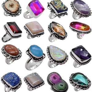 Anillos para Mujer, Joyería, Anillos con Múltiples Piedras Preciosas, Anillo Hermoso, Ajustable, Estilo Vintage, Joyería Infantil con Piedras Preciosas, Joyería al por Mayor - Product Image 1