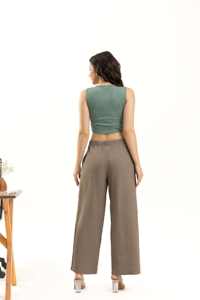 Elegante camiseta sin mangas corta de verano para mujer tela de LICRA acanalada ideal para entrenamientos de gimnasio verano casual y uso diario - Product Image 3