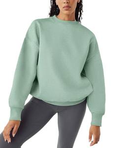 Active Wear Custom Logo Pullover Tallas grandes Mujer Sudadera Cómoda Venta al por mayor Casual Tela de algodón Mujer Sudadera - Product Image 2