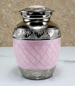 Elegant Handmade Metal Cremation Urn With Ornamental Details Ideal For Memorial Ceremonies And <b>Keepsake</b> Purposes - Product Image 4