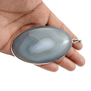 เครื่องประดับโบฮีเมียนทำมือสำหรับงานปาร์ตี้เป็นจี้รูปวงรีอัญมณีโอนิกซ์ลายธรรมชาติ925เงินสเตอร์ลิง - Product Image 2