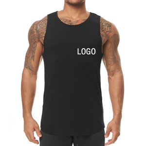 Camiseta sin mangas transpirable de secado rápido de algodón informal con logotipo personalizado al por mayor, camiseta para correr para hombre, servicio OEM para entrenamiento - Product Image 1