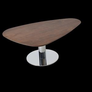 Mesa de Centro Creativa de Estilo Italiano Moderno para Sala de Estar, con Estructura Metálica y Tapa de Madera, Diseño en Forma de Guijarro - Product Image 1