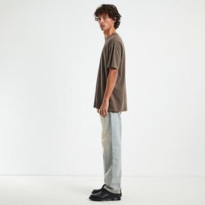 T-shirt à col rond à manches courtes en coton épais pour hommes T-shirt personnalisé de fitness jogging 220GSM pour hommes - Product Image 4