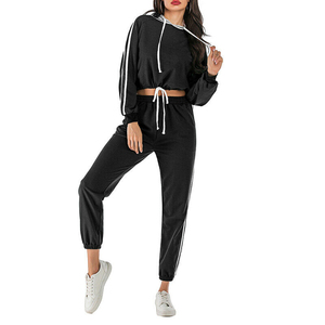 Ensemble de jogging à capuche 100% coton pour homme, avec veste de survêtement et pantalon de survêtement d'équipe, deux pièces - Product Image 2