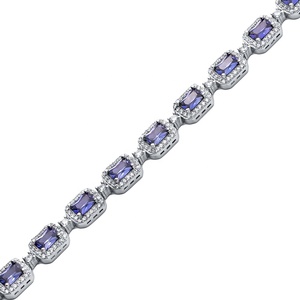 Tanzanite CZ Stone Shape Rectangle Design Tennis <b>Bracelet</b> for Women Turkish Wholesale <b>925</b> <b>Sterling</b> <b>Silver</b> Jewelry - Product Image 3