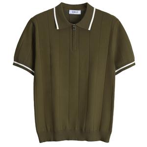 Camiseta Polo de manga corta con botón de solapa para hombre, camiseta de seda helada, camiseta informal cómoda elástica de Color sólido, camiseta para hombre - Product Image 5