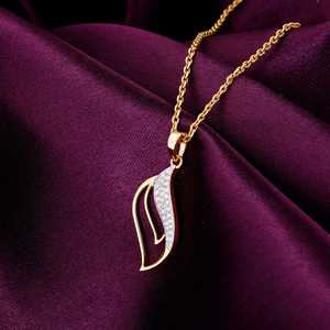 จี้เพชรรูปคลื่นปรารถนาสีทองหรูหราและหรูหราสำหรับผู้หญิง - Product Image 5