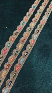 Colorido Floral bordado tul encaje ajuste ropa elegante hogar Textiles DIY manualidades bodas-Cuentas lentejuelas apliques Decoración - Product Image 5